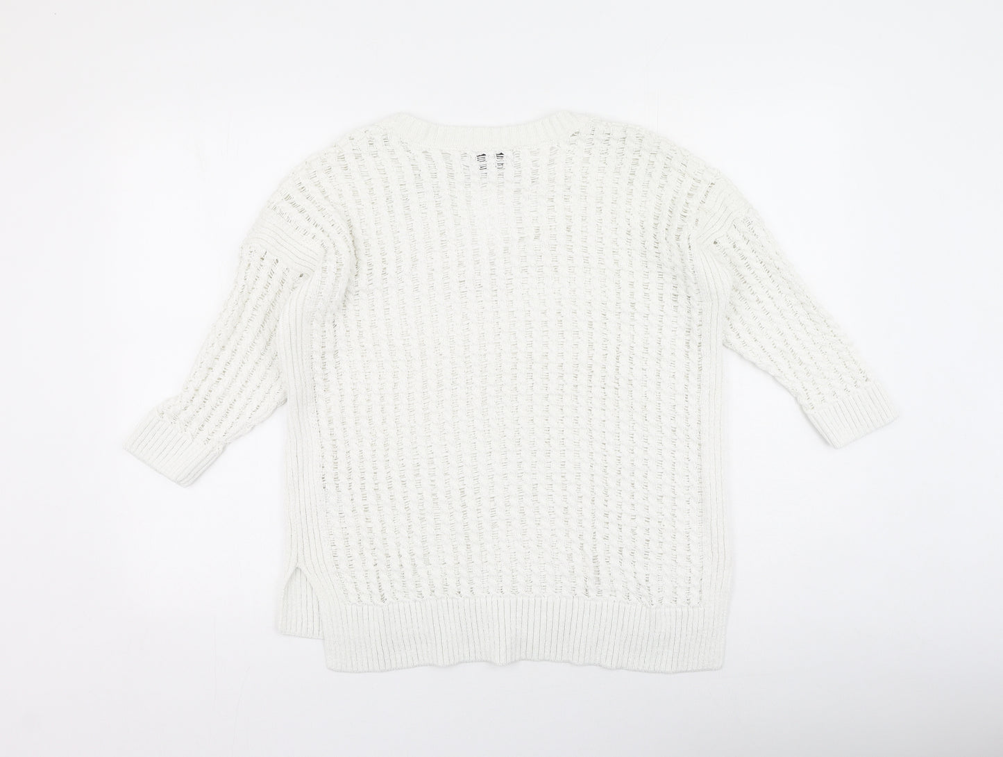 NEXT Womens Ivory  Cotton Pullover Sweatshirt Size 12