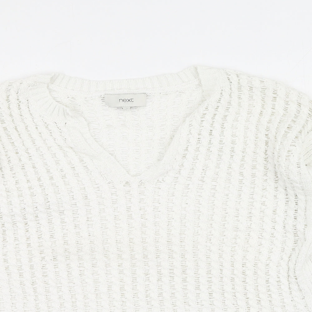 NEXT Womens Ivory  Cotton Pullover Sweatshirt Size 12