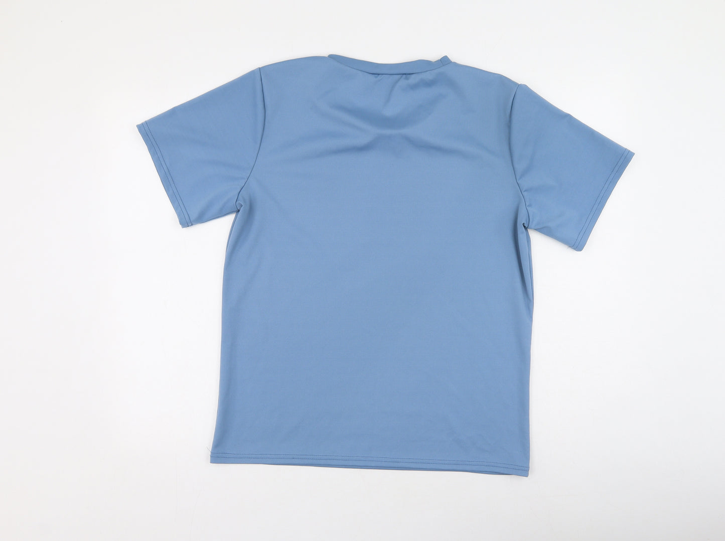 Preworn Womens Blue  Polyester Basic T-Shirt Size S Round Neck