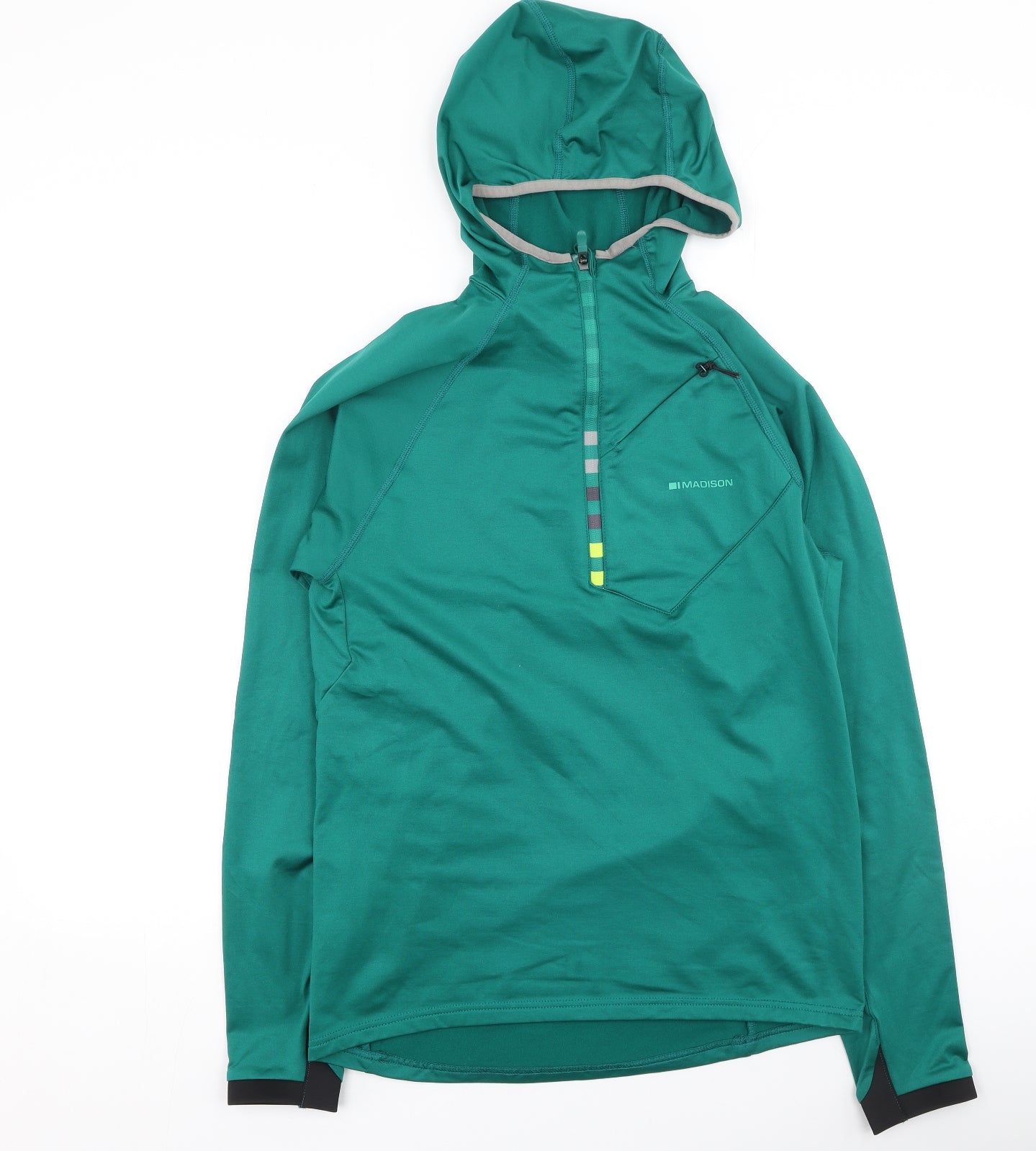 Madison Mens Green  Polyester Pullover Hoodie Size S