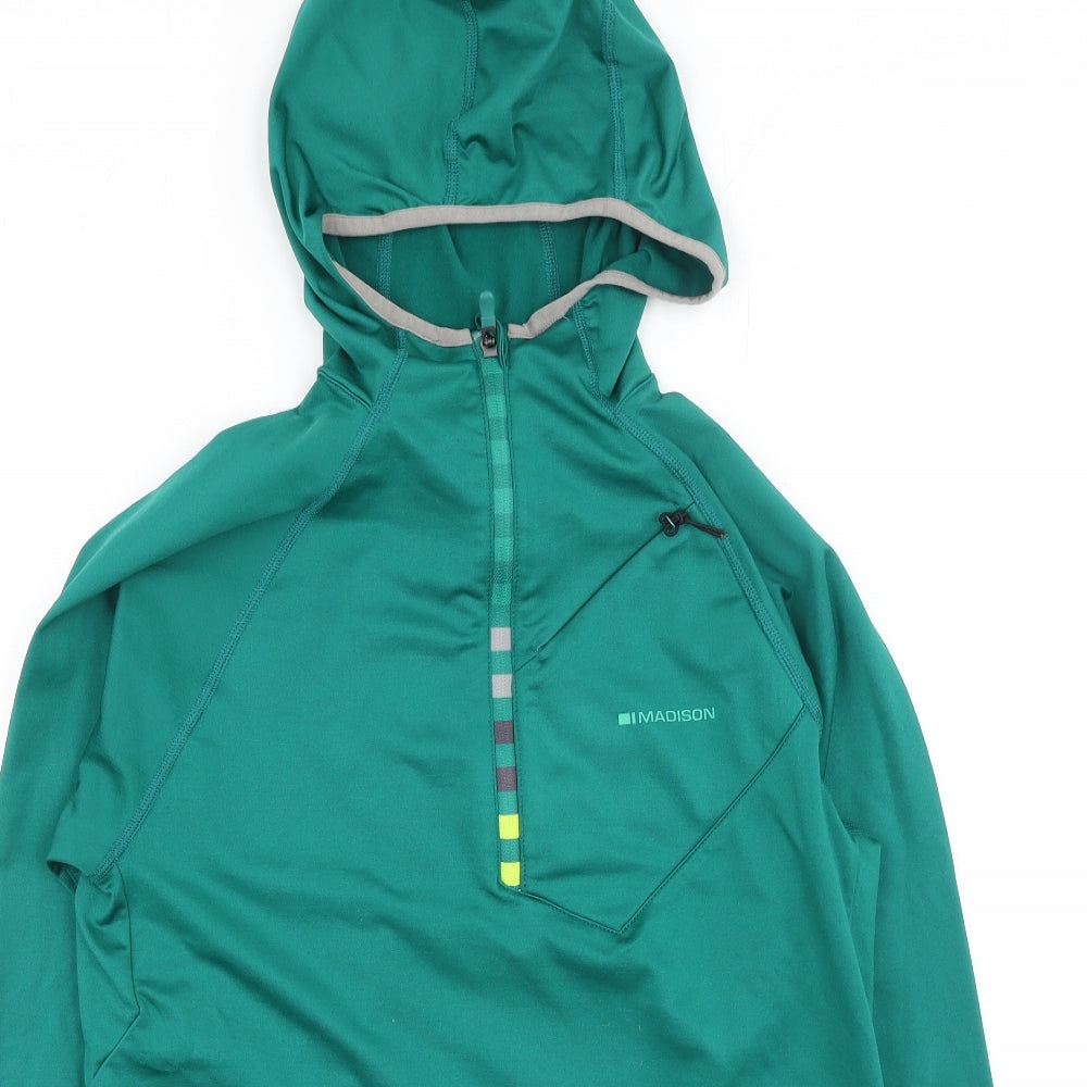 Madison Mens Green  Polyester Pullover Hoodie Size S