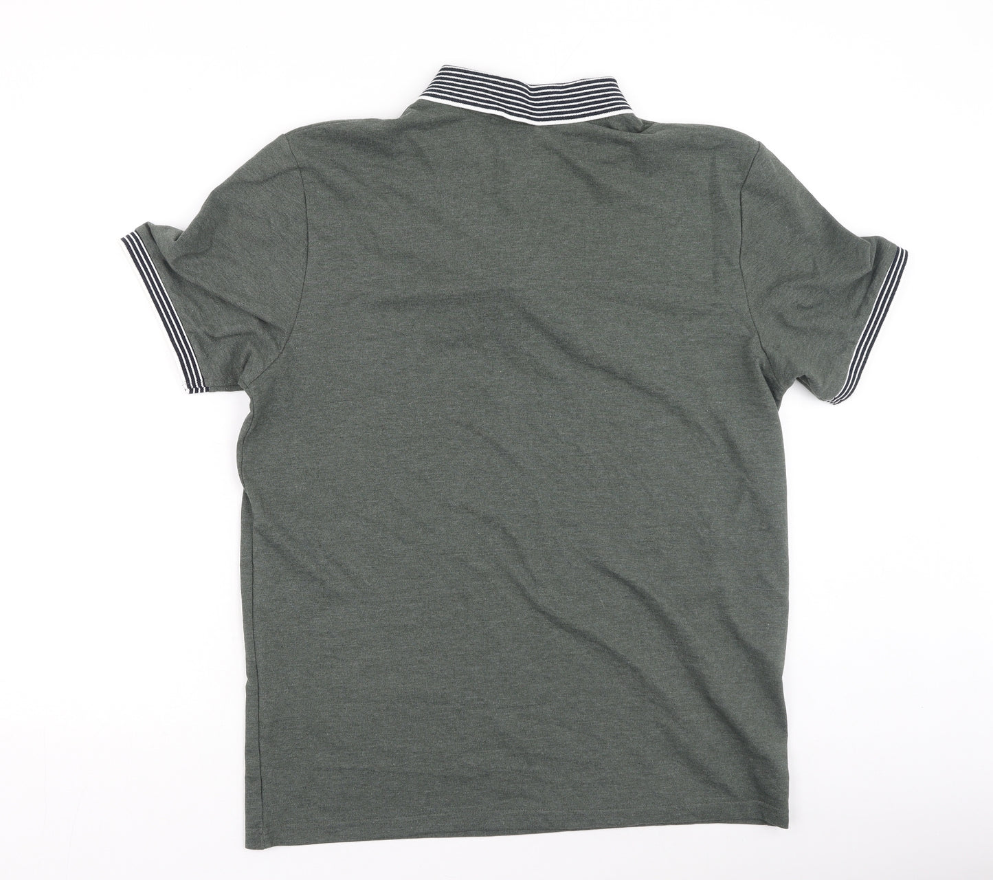 F&F Mens Green  Cotton  Polo Size L Collared