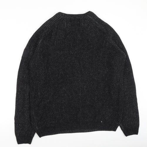 River Island  Mens Grey Round Neck  Acrylic Pullover Jumper Size XL