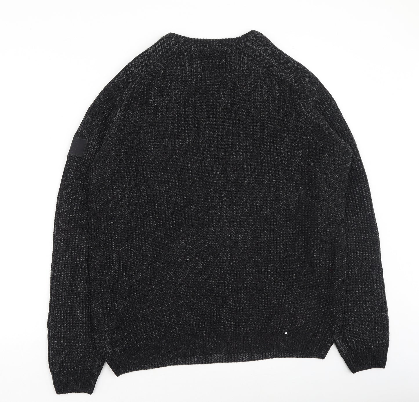 River Island  Mens Grey Round Neck  Acrylic Pullover Jumper Size XL