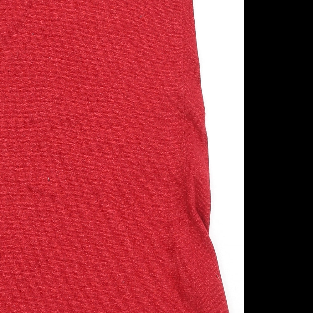 H&M Girls Red  Cotton T-Shirt Dress  Size 2-3 Years  Round Neck