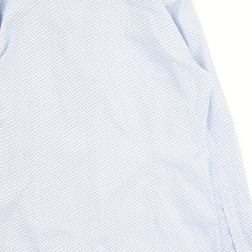 Marks and Spencer Mens Blue  Polyester  Button-Up Size 43 Collared