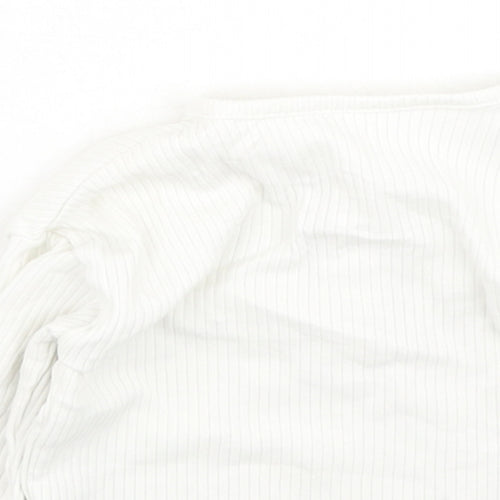 TU Baby White  Cotton Basic Casual Size 0-3 Months Round Neck