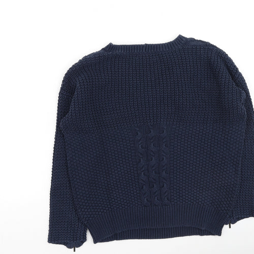 NEXT Mens Blue V-Neck  Cotton Pullover Jumper Size M