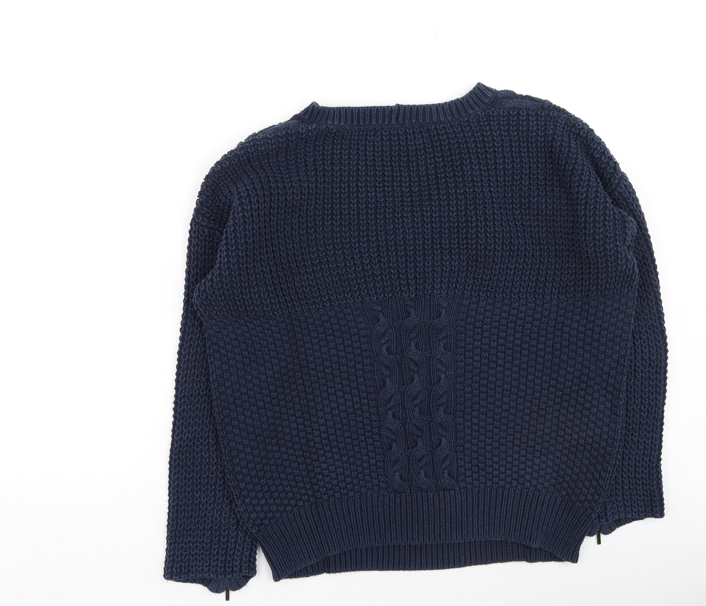 NEXT Mens Blue V-Neck  Cotton Pullover Jumper Size M