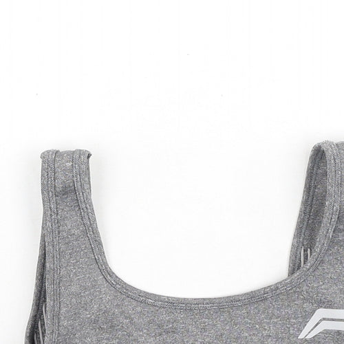 pure fitness Womens Grey  Polyester Cropped Tank Size S Round Neck
