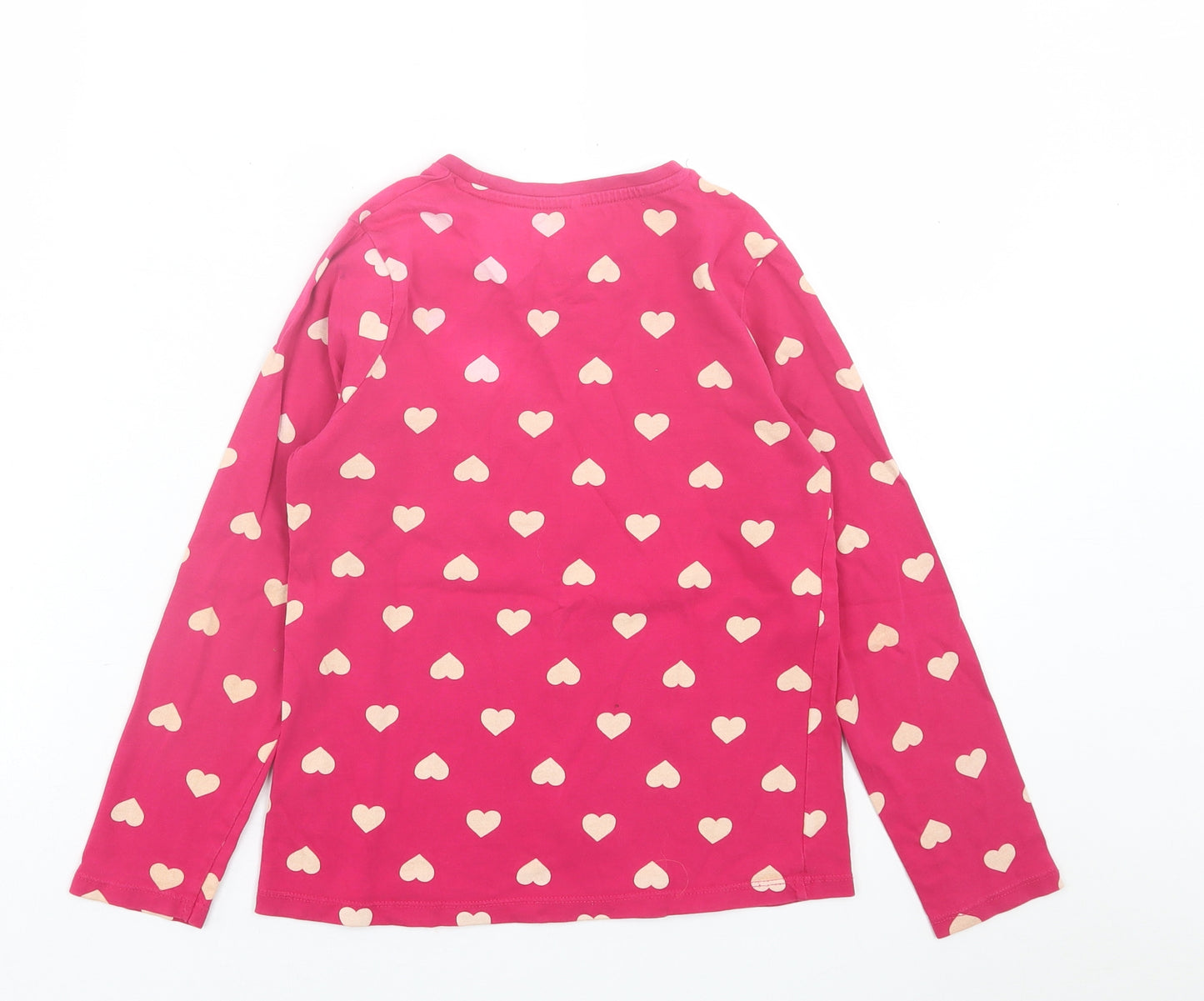 George Girls Pink Geometric Cotton Basic Casual Size 9-10 Years Crew Neck Pullover