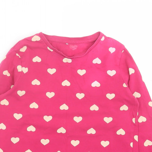 George Girls Pink Geometric Cotton Basic Casual Size 9-10 Years Crew Neck Pullover