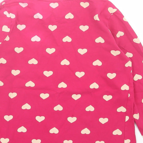 George Girls Pink Geometric Cotton Basic Casual Size 9-10 Years Crew Neck Pullover