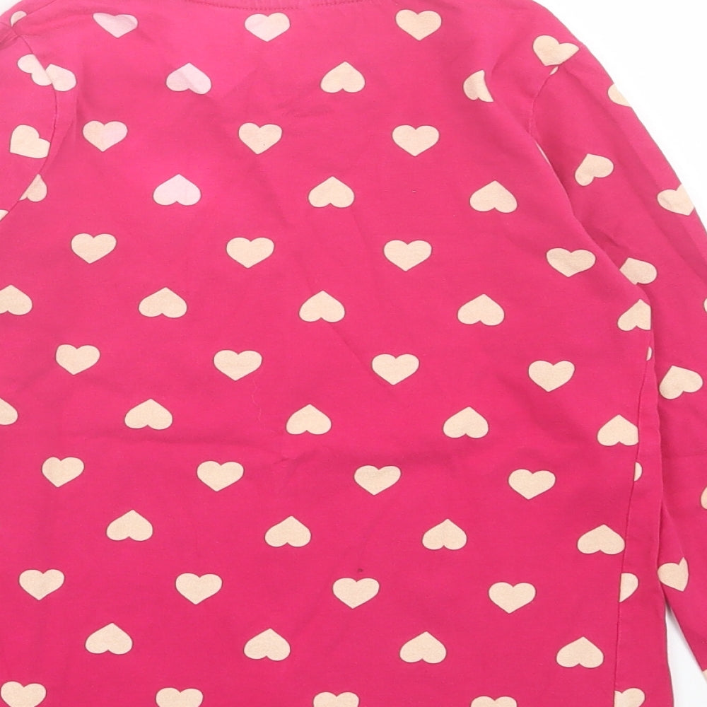 George Girls Pink Geometric Cotton Basic Casual Size 9-10 Years Crew Neck Pullover