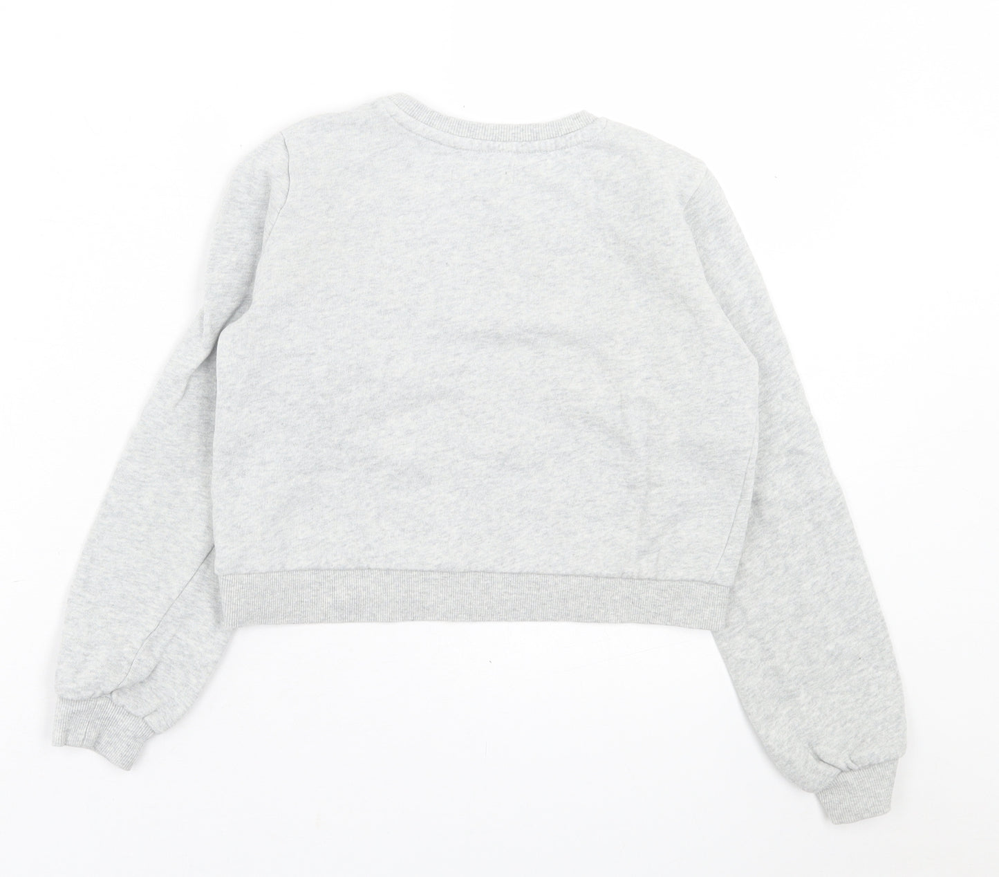 H&M Girls Grey  Cotton Pullover Sweatshirt Size 9-10 Years  Pullover - cropped