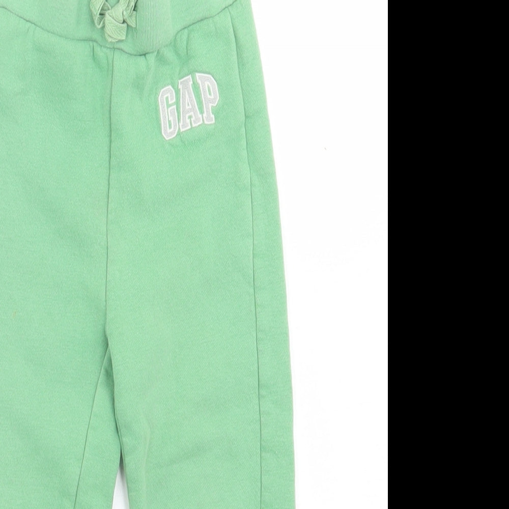 Gap Girls Green  Cotton Jogger Trousers Size 3 Years  Regular Tie