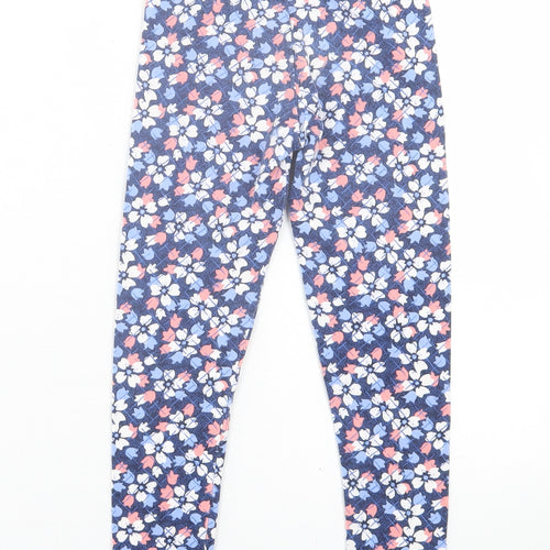 Tommy Hilfiger Girls Blue Geometric Cotton Capri Trousers Size 6-7 Years  Regular Pullover