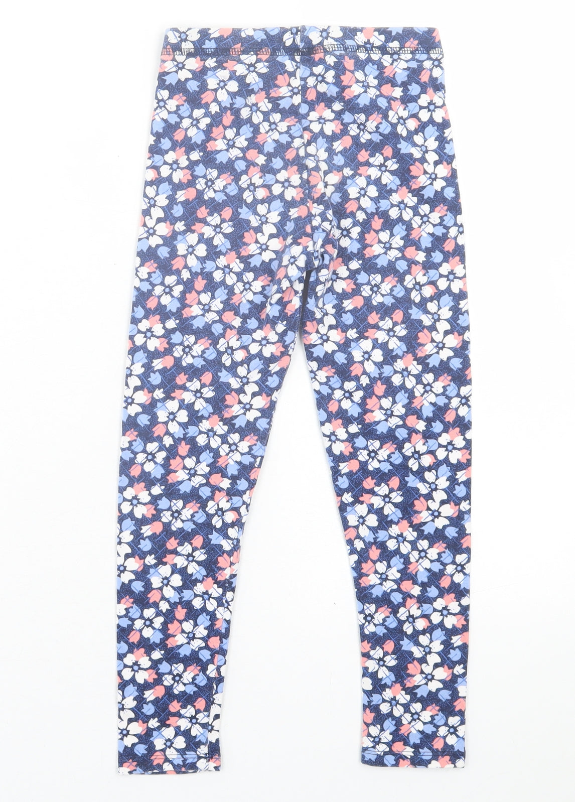 Tommy Hilfiger Girls Blue Geometric Cotton Capri Trousers Size 6-7 Years  Regular Pullover