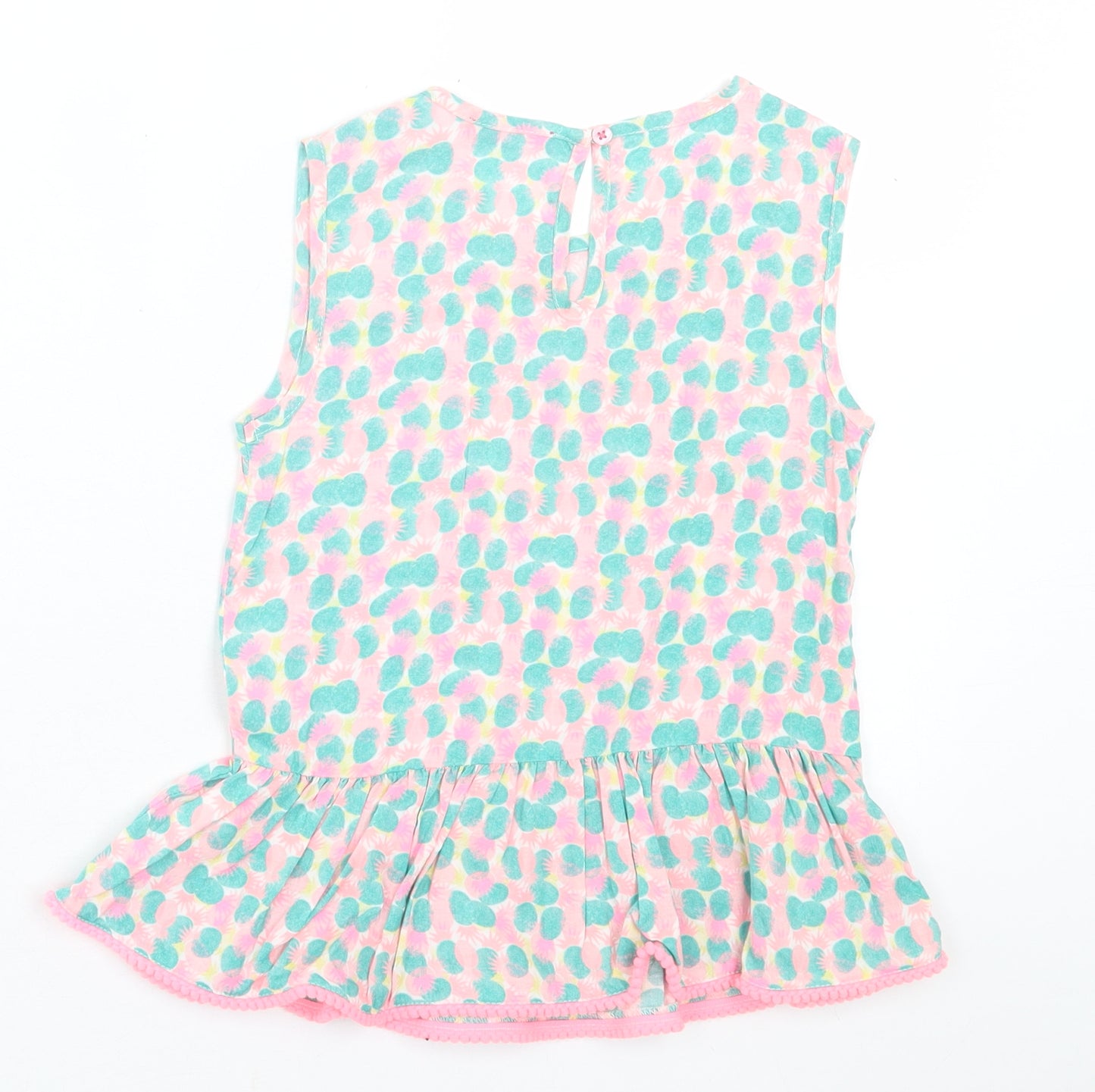 Young Dimension Girls Multicoloured Geometric Cotton Tunic Tank Size 6-7 Years Crew Neck Button