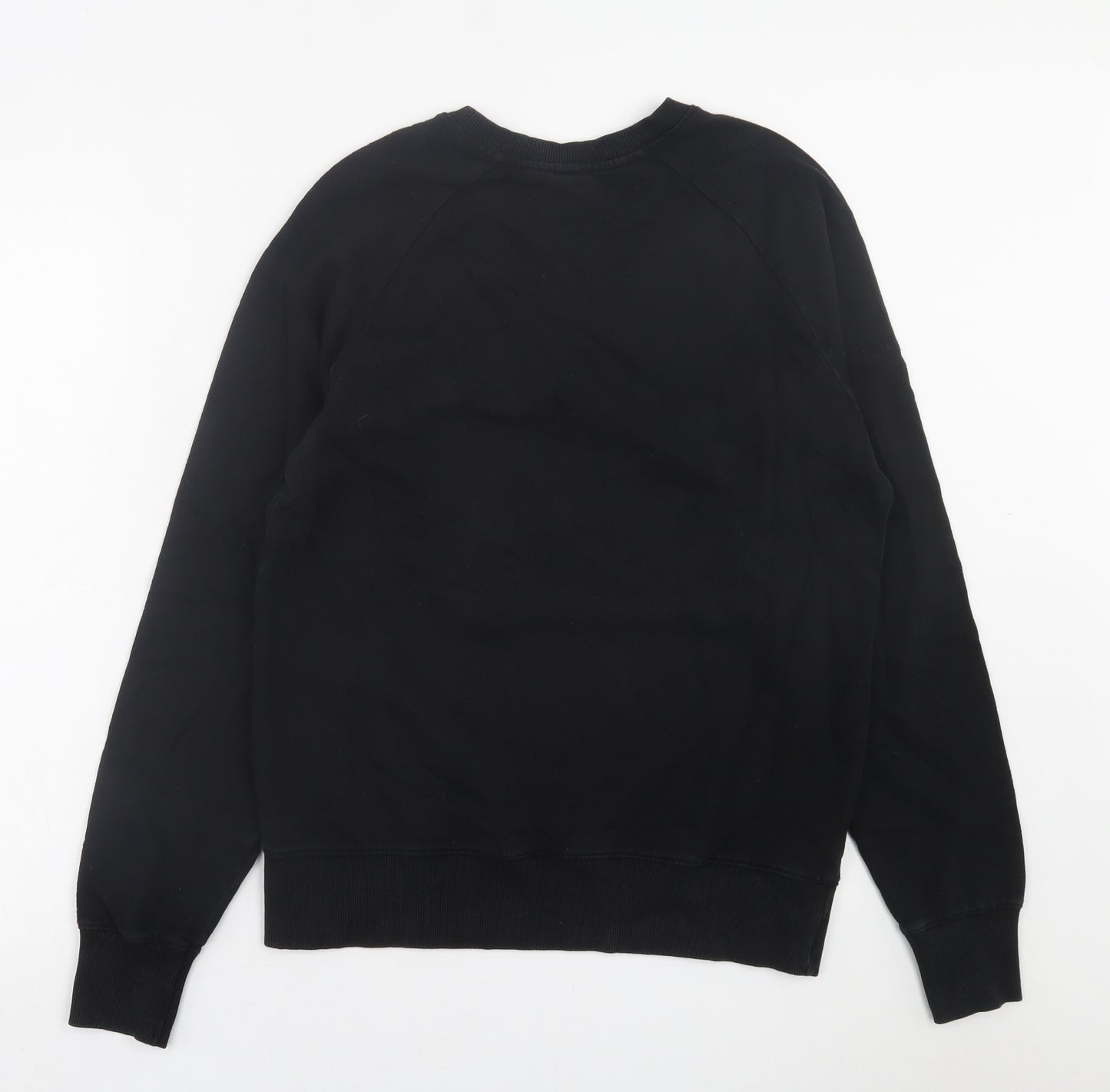 Step Up Mens Black  Cotton Pullover Sweatshirt Size M
