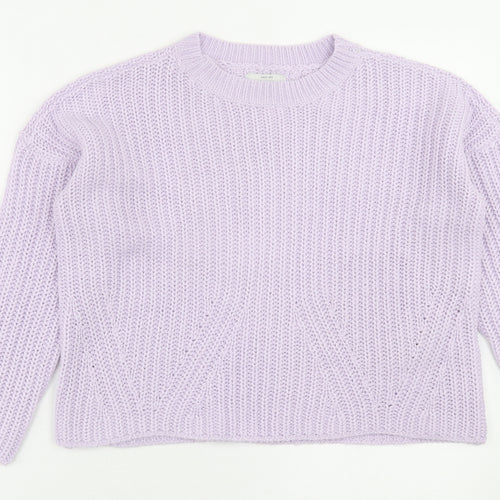 Only Womens Purple Crew Neck  Acrylic Pullover Jumper Size S