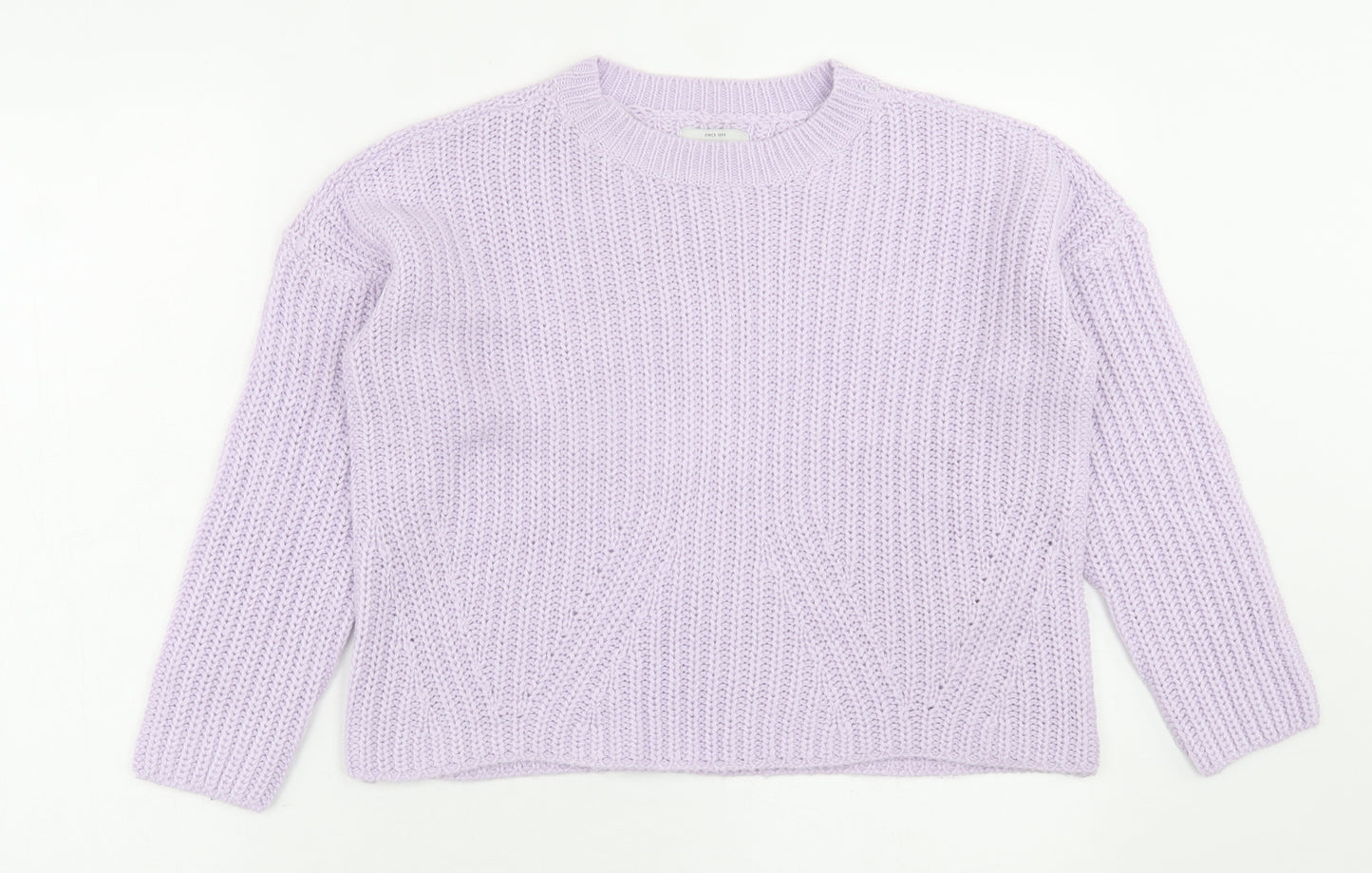 Only Womens Purple Crew Neck  Acrylic Pullover Jumper Size S