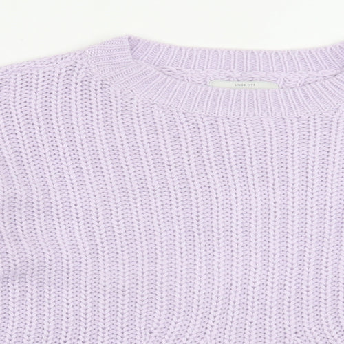 Only Womens Purple Crew Neck  Acrylic Pullover Jumper Size S