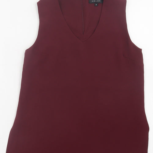 New Look Womens Red  Polyester Basic Tank Size 6 Halter