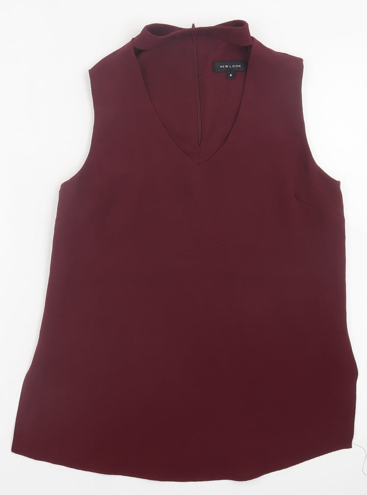 New Look Womens Red  Polyester Basic Tank Size 6 Halter