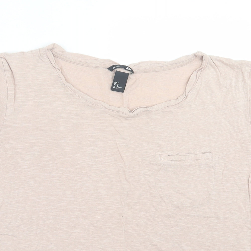 H&M Womens Pink  Cotton Basic T-Shirt Size M Crew Neck
