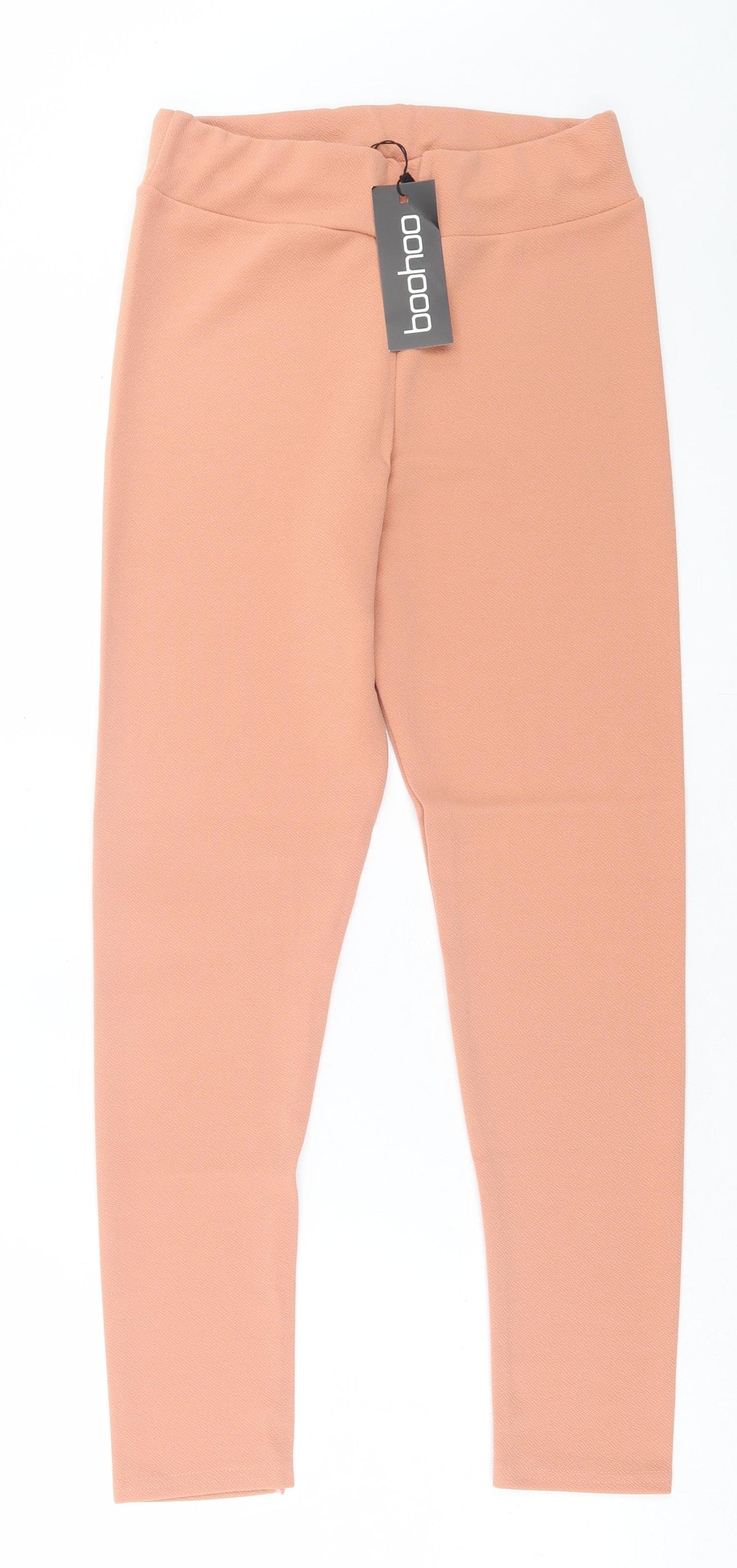Boohoo Womens Pink  Polyester Capri Trousers Size 8 L26 in Regular