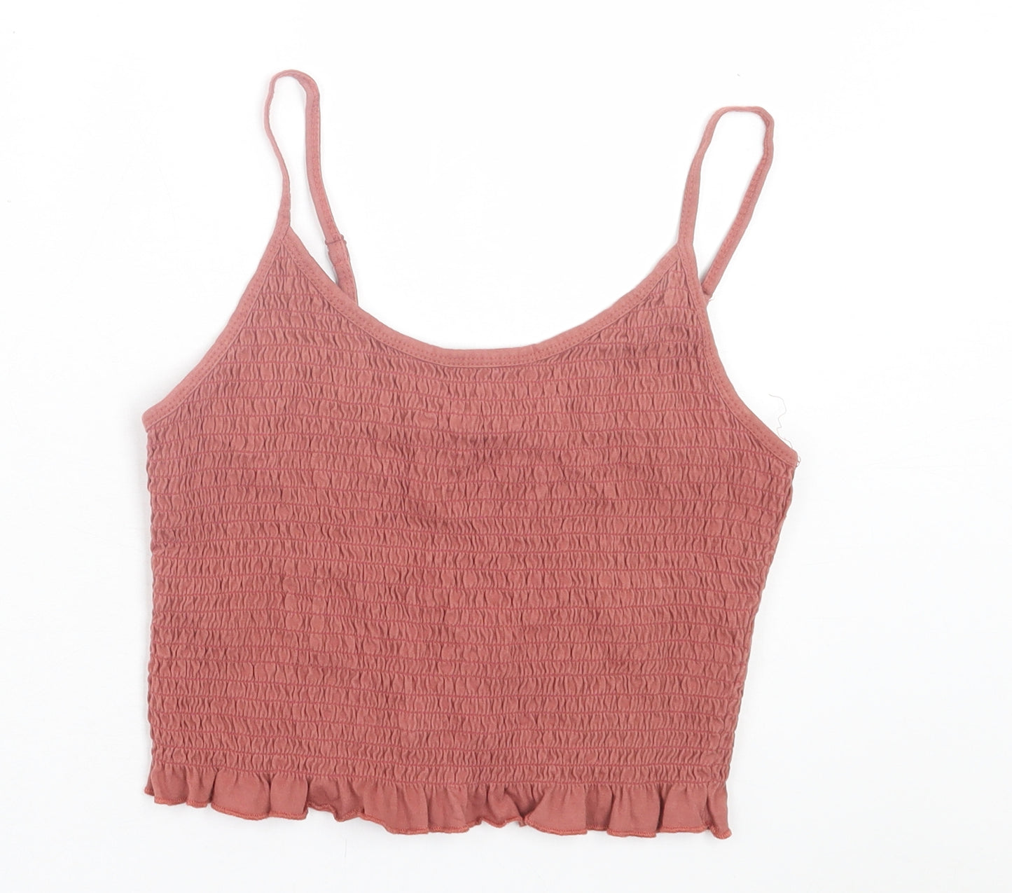 ASOS Womens Pink  Cotton Cropped Tank Size 10 Square Neck