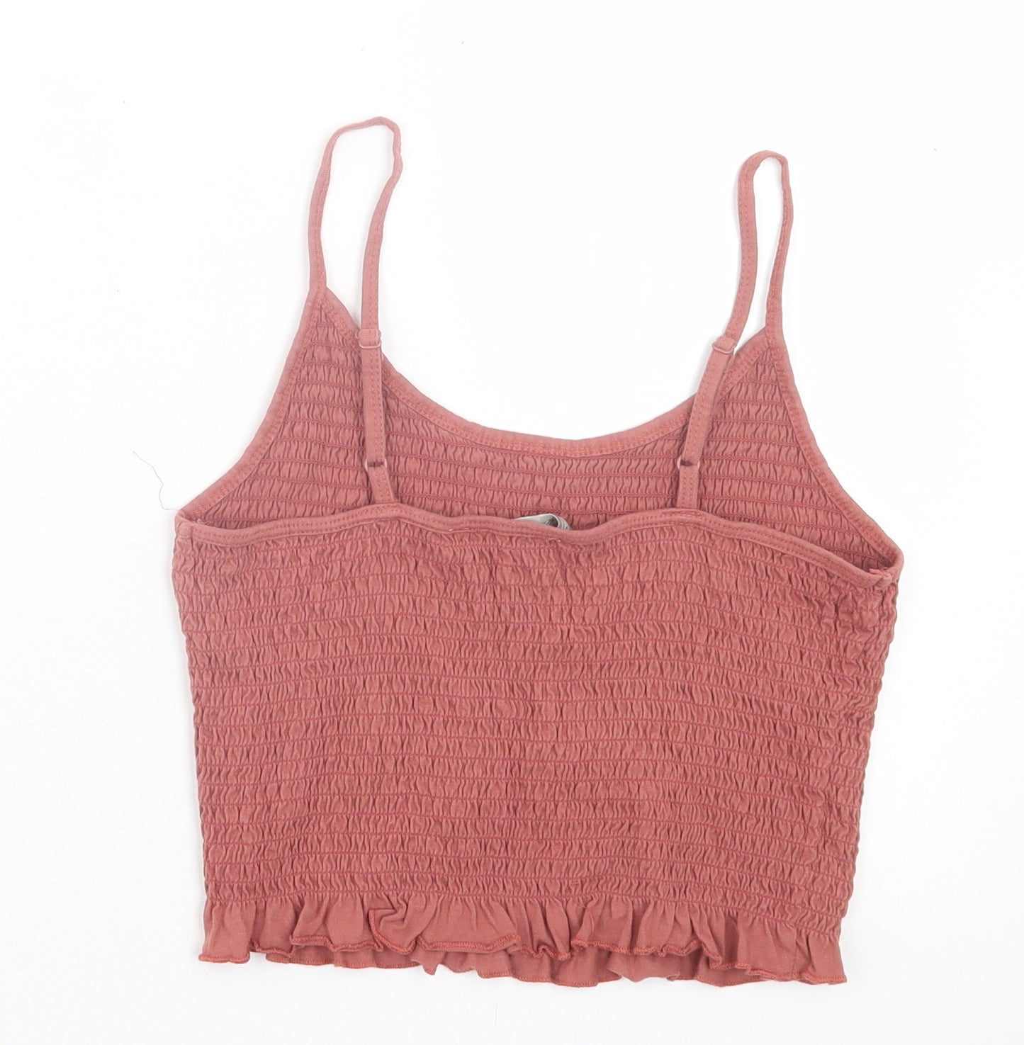 ASOS Womens Pink  Cotton Cropped Tank Size 10 Square Neck