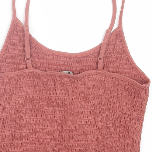 ASOS Womens Pink  Cotton Cropped Tank Size 10 Square Neck