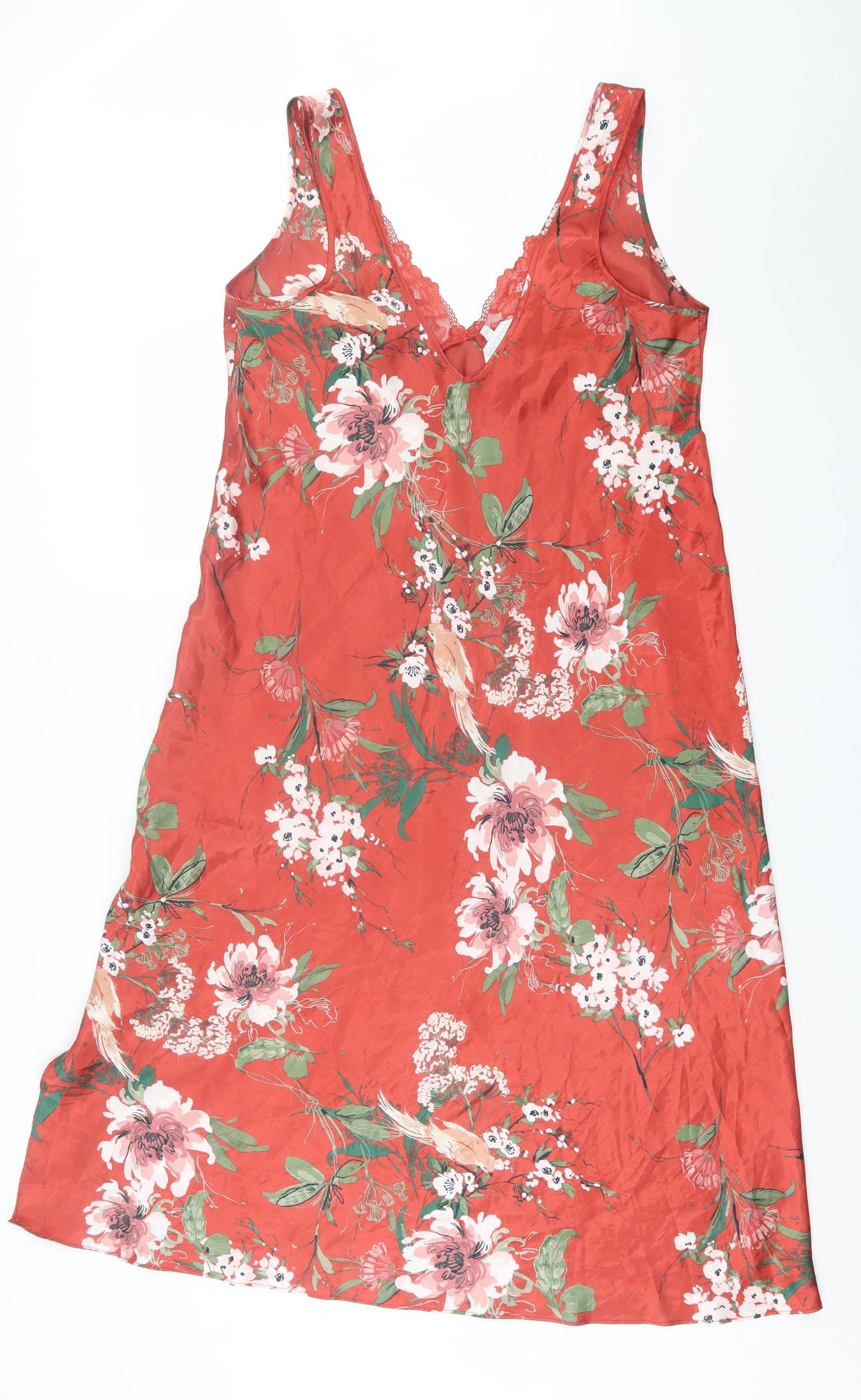 Red Herring Womens Red Floral Polyester  Dress Size 14