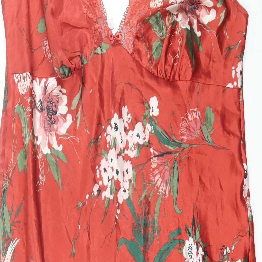 Red Herring Womens Red Floral Polyester  Dress Size 14