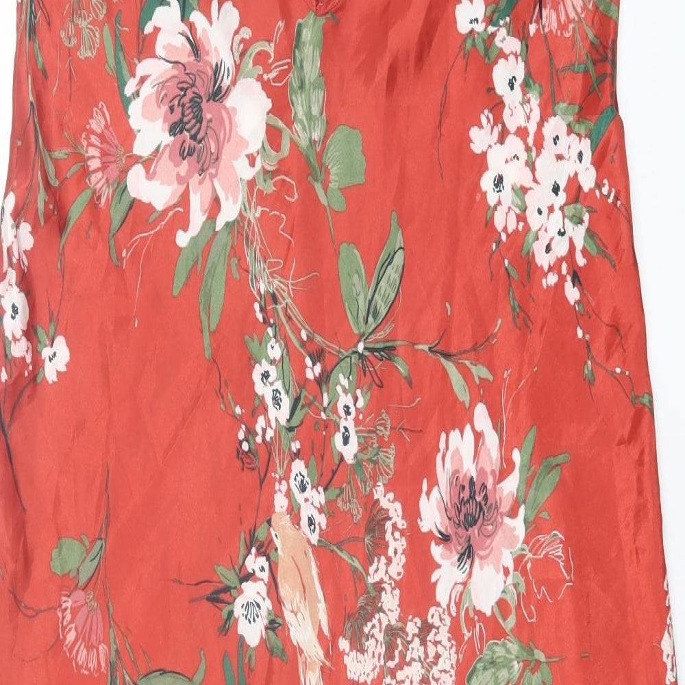 Red Herring Womens Red Floral Polyester  Dress Size 14
