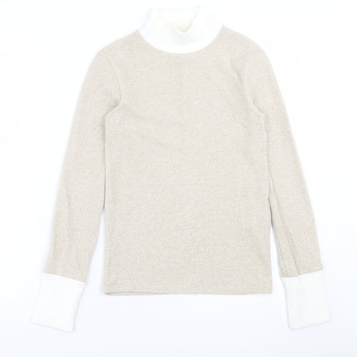 Stradivarius Womens Brown High Neck  Polyester Pullover Jumper Size S
