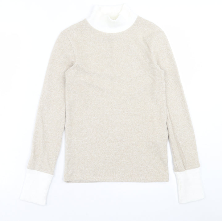Stradivarius Womens Brown High Neck  Polyester Pullover Jumper Size S