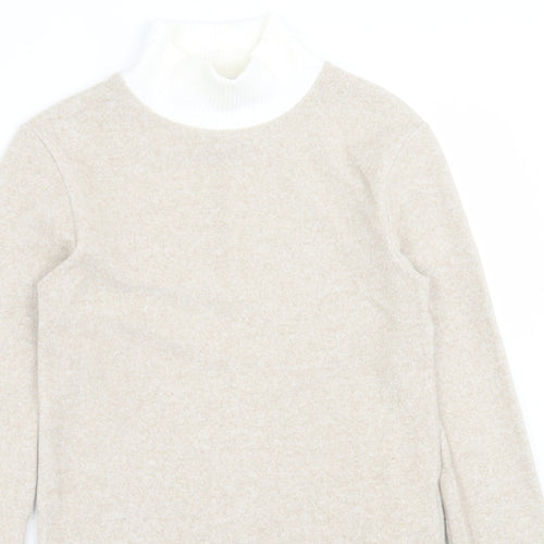 Stradivarius Womens Brown High Neck  Polyester Pullover Jumper Size S