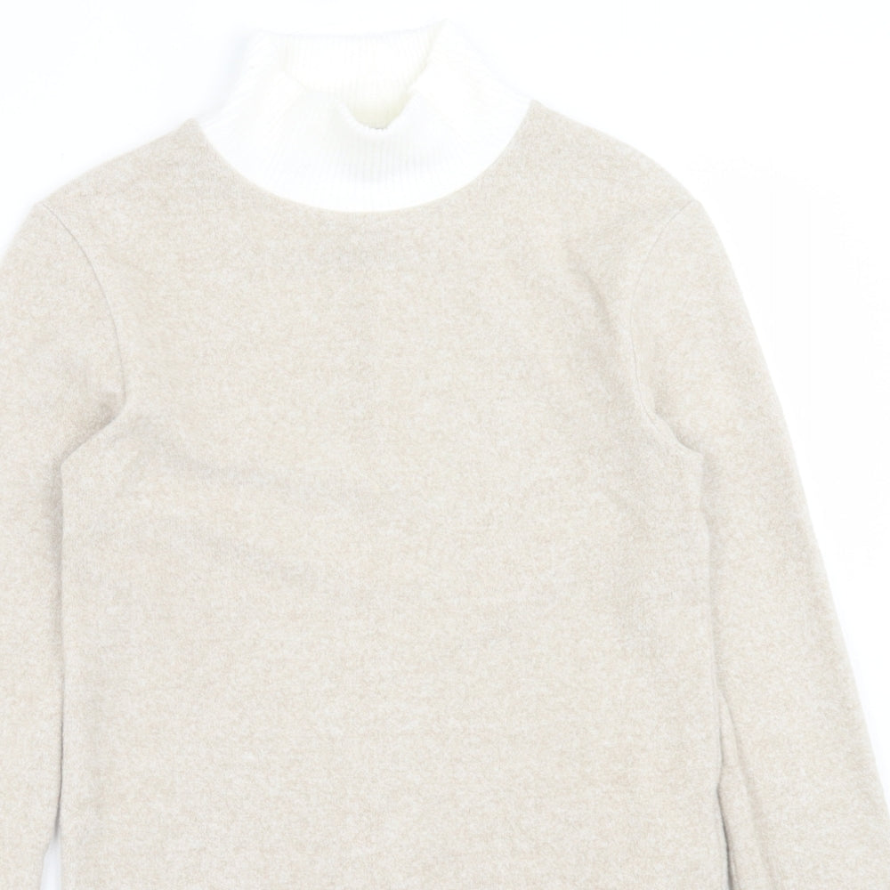 Stradivarius Womens Brown High Neck  Polyester Pullover Jumper Size S