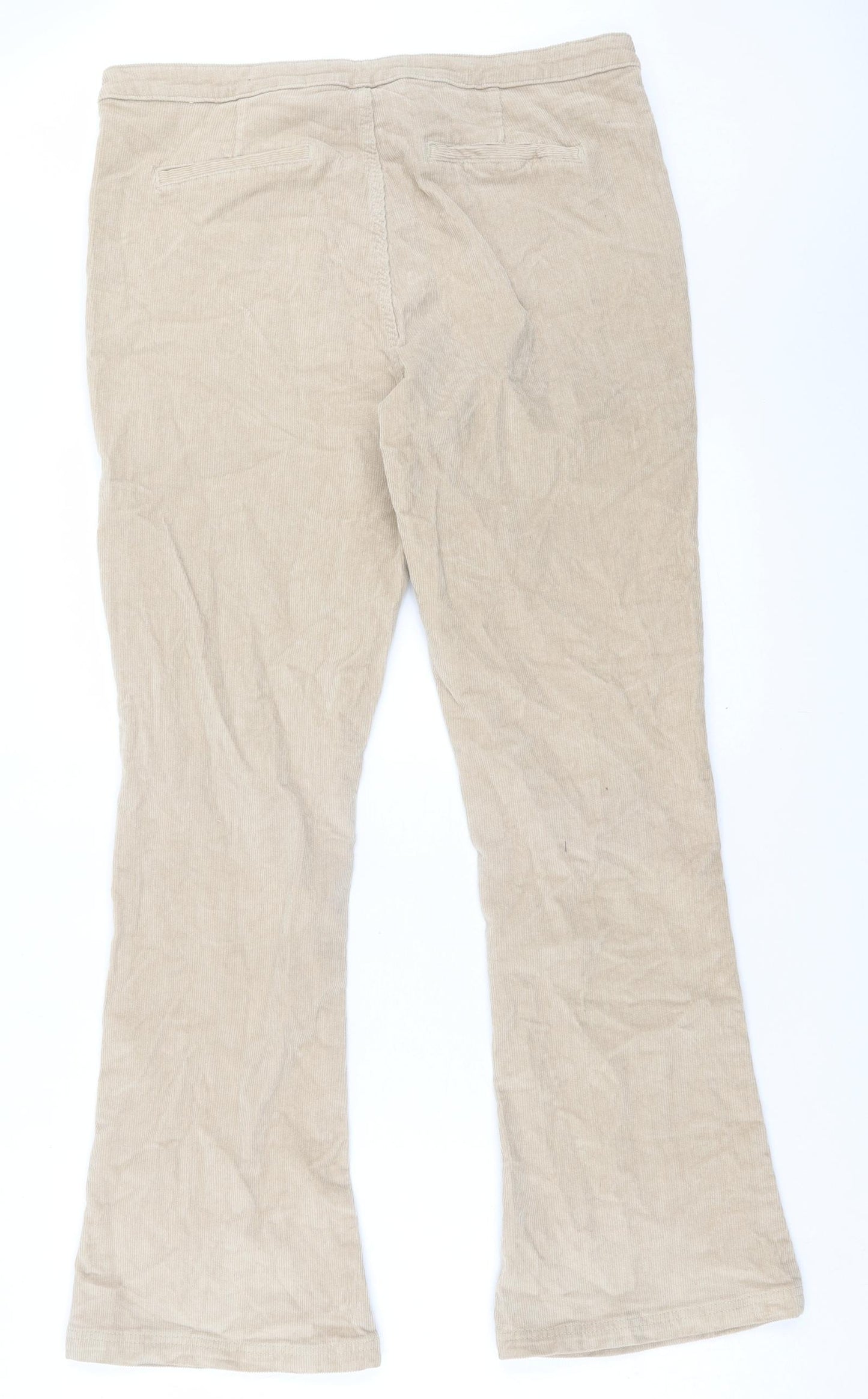 pep&co Womens Beige  Cotton Trousers  Size 16 L31 in Regular Zip