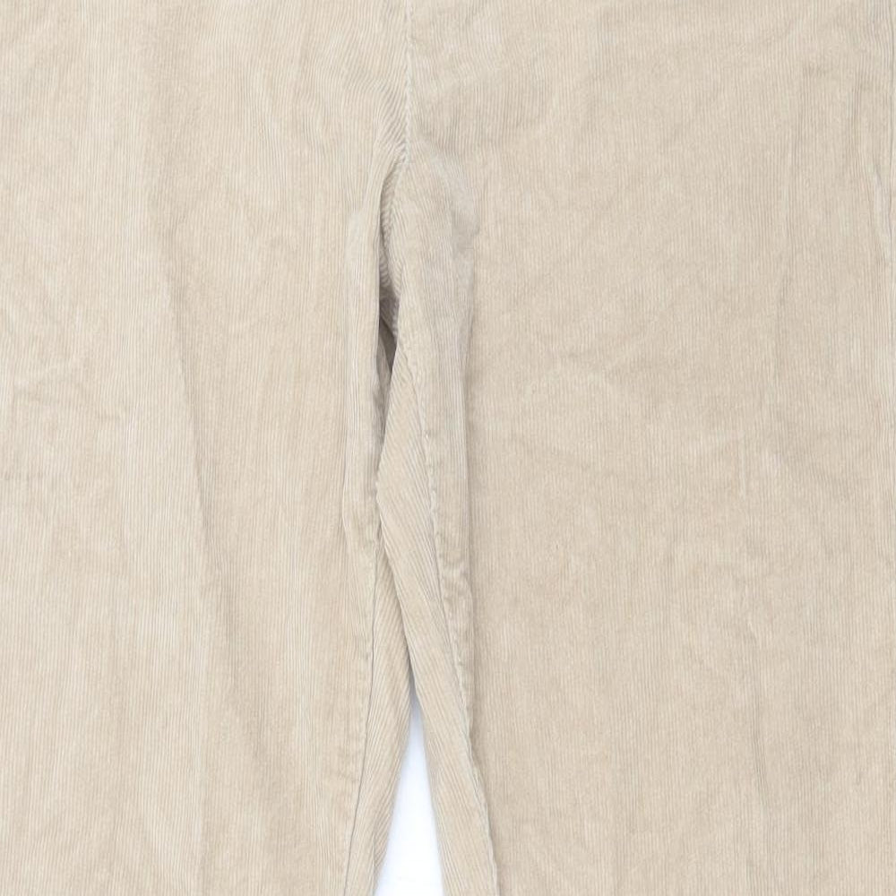 pep&co Womens Beige  Cotton Trousers  Size 16 L31 in Regular Zip