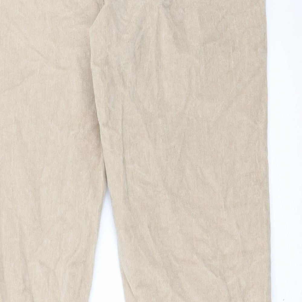 pep&co Womens Beige  Cotton Trousers  Size 16 L31 in Regular Zip