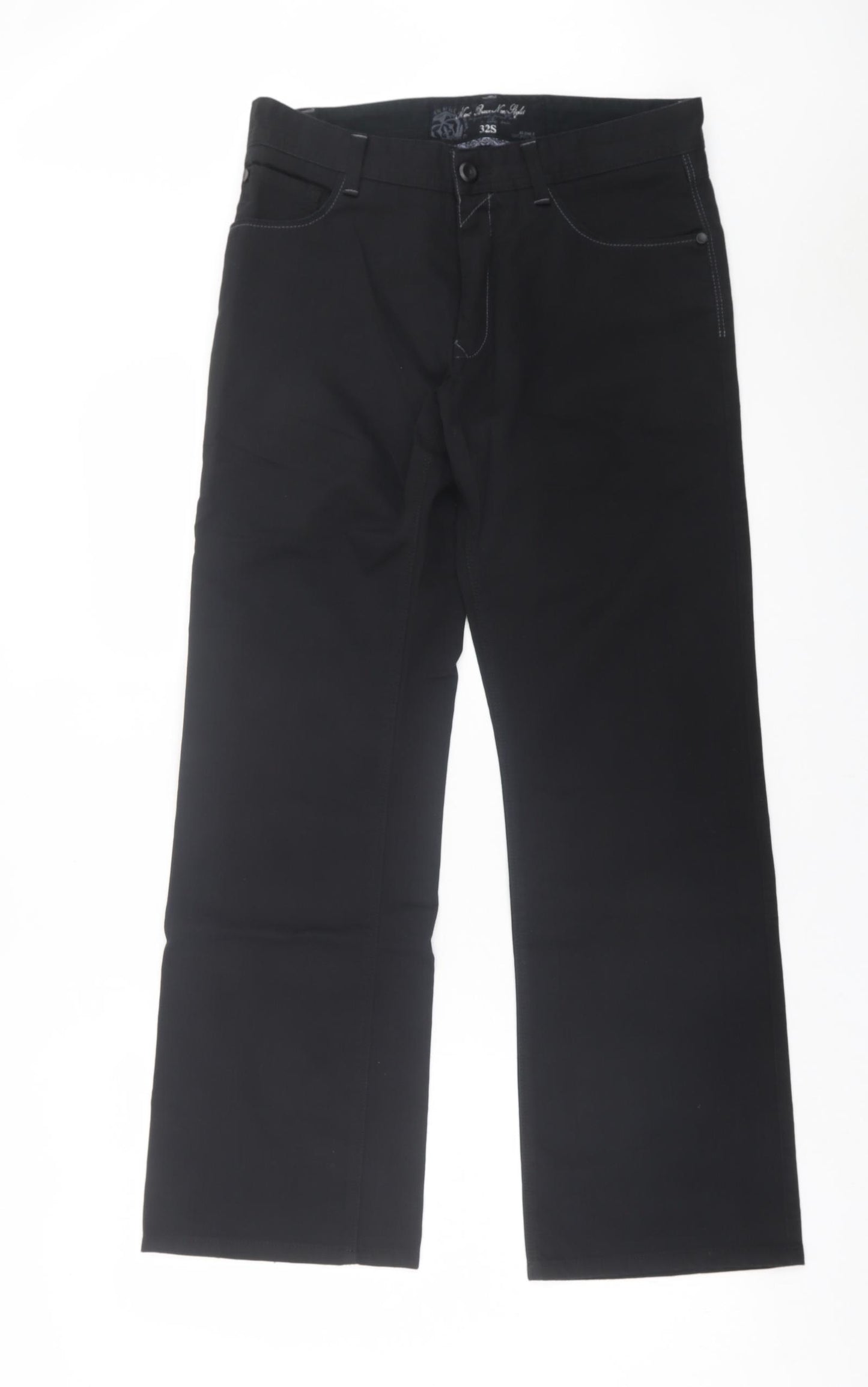 NEXT Mens Black  Cotton Straight Jeans Size 32 in L30 in Regular Button