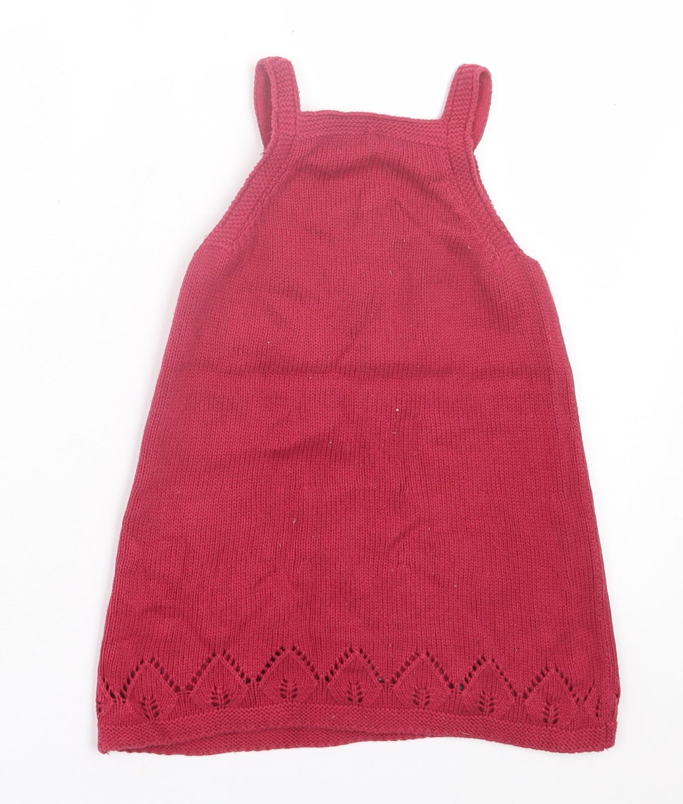 TU Girls Red  Cotton A-Line  Size 12-18 Months  Square Neck Pullover