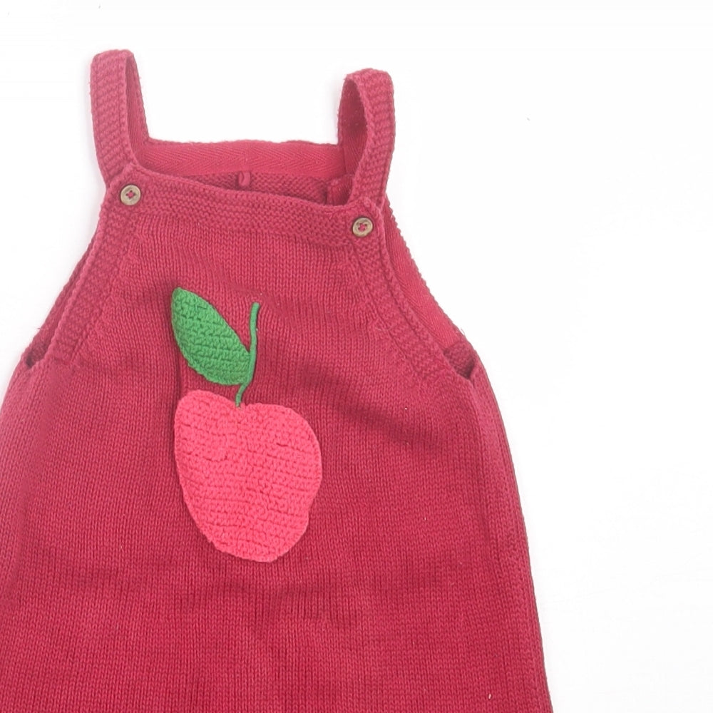 TU Girls Red  Cotton A-Line  Size 12-18 Months  Square Neck Pullover