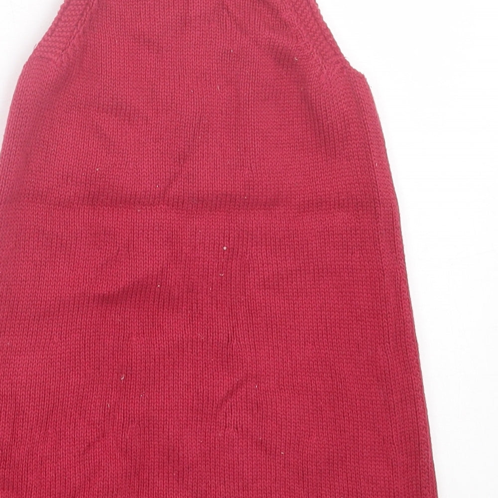 TU Girls Red  Cotton A-Line  Size 12-18 Months  Square Neck Pullover