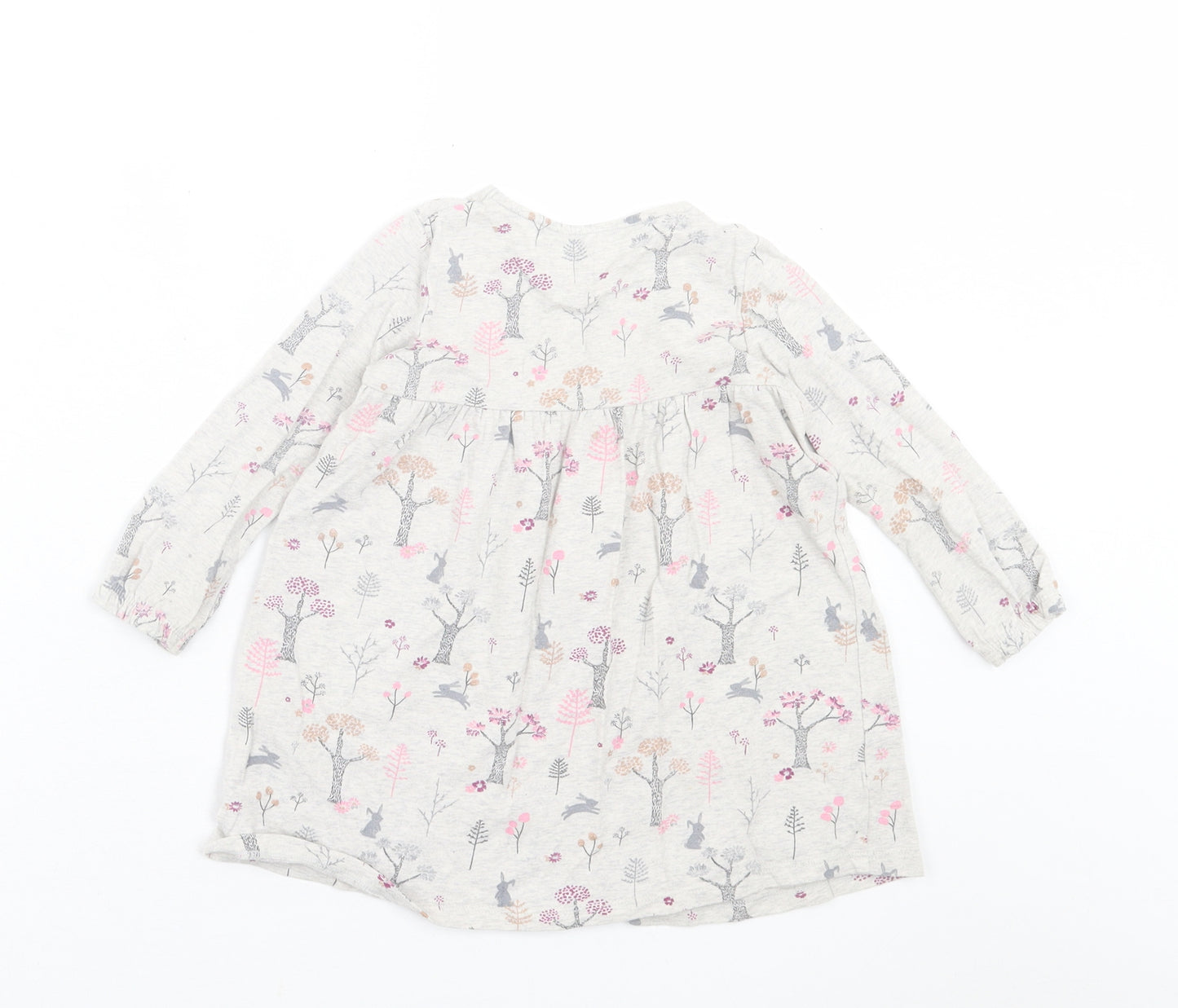 F&F Girls Grey Geometric Cotton A-Line  Size 18-24 Months  Crew Neck Pullover