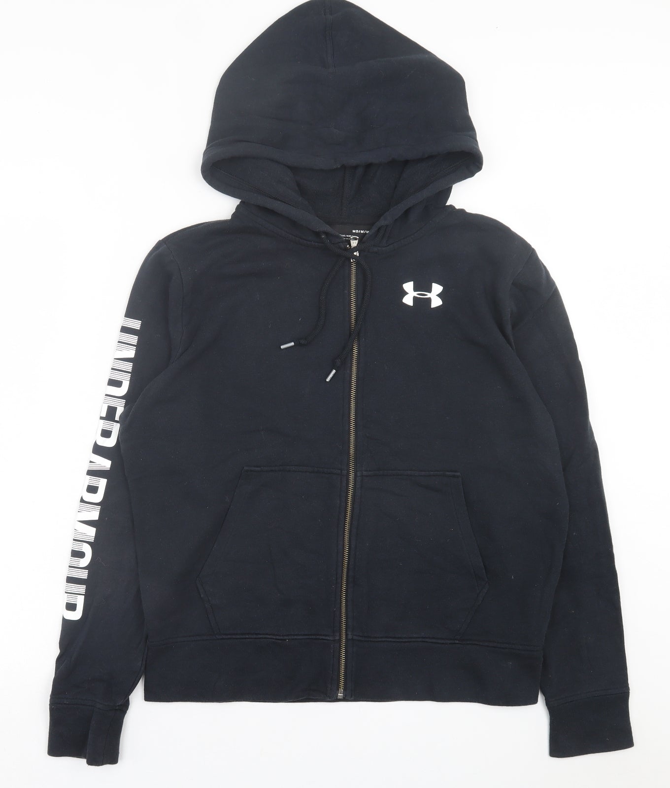 Under armour Mens Black  Cotton Full Zip Hoodie Size M